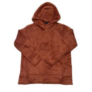 WOMEN'S SWEATER SHERPA 32 DEG. PULLOVER MARRRON LONG SLEEVE HOODIE SZ/L